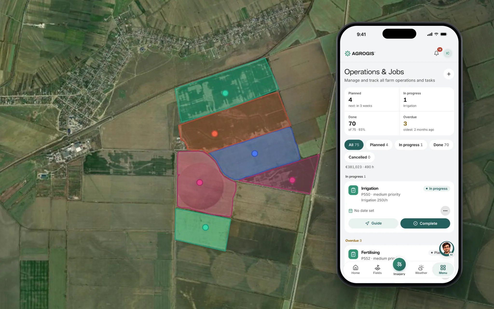 Solutions card — Farm management