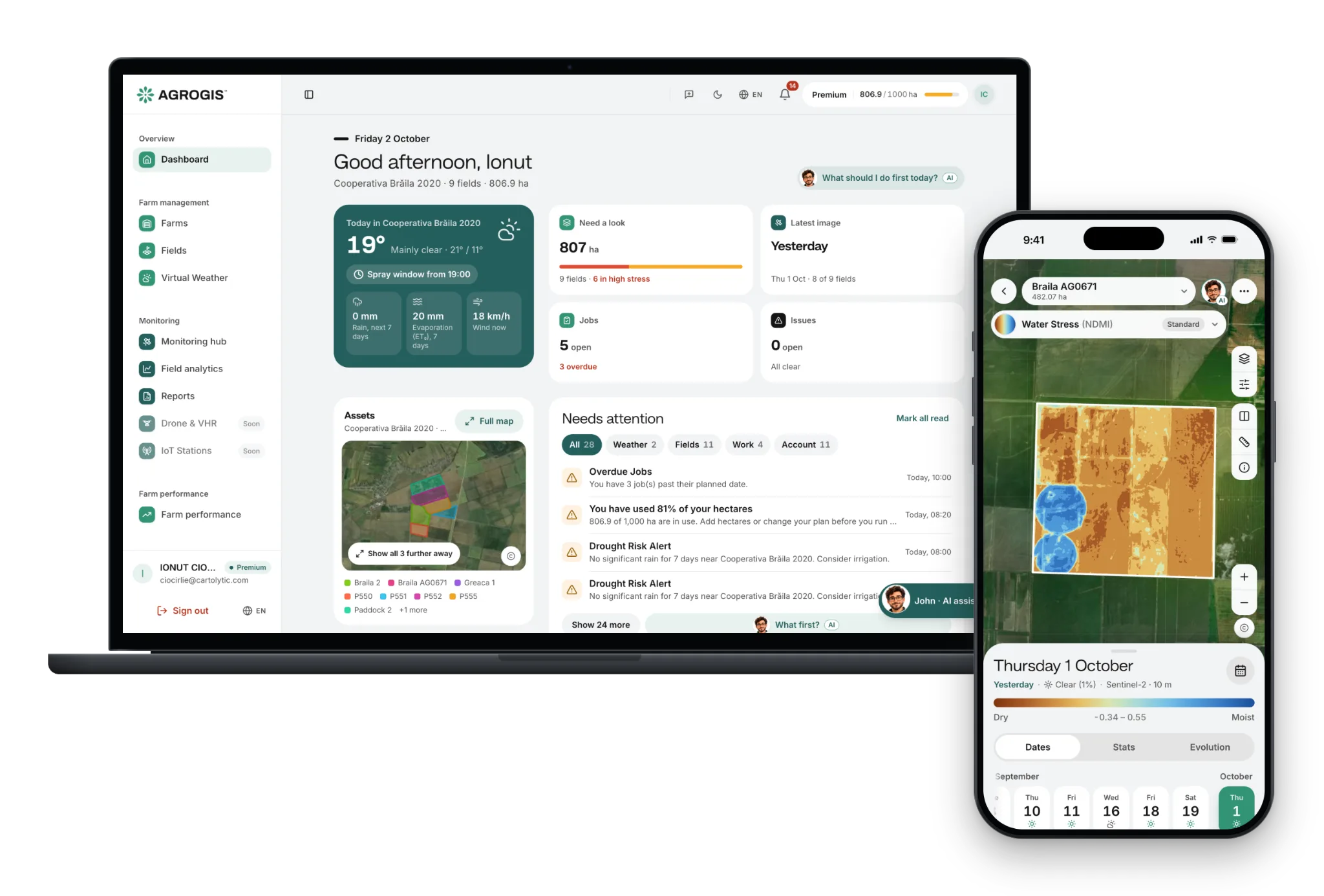 AGROGIS dashboard hero